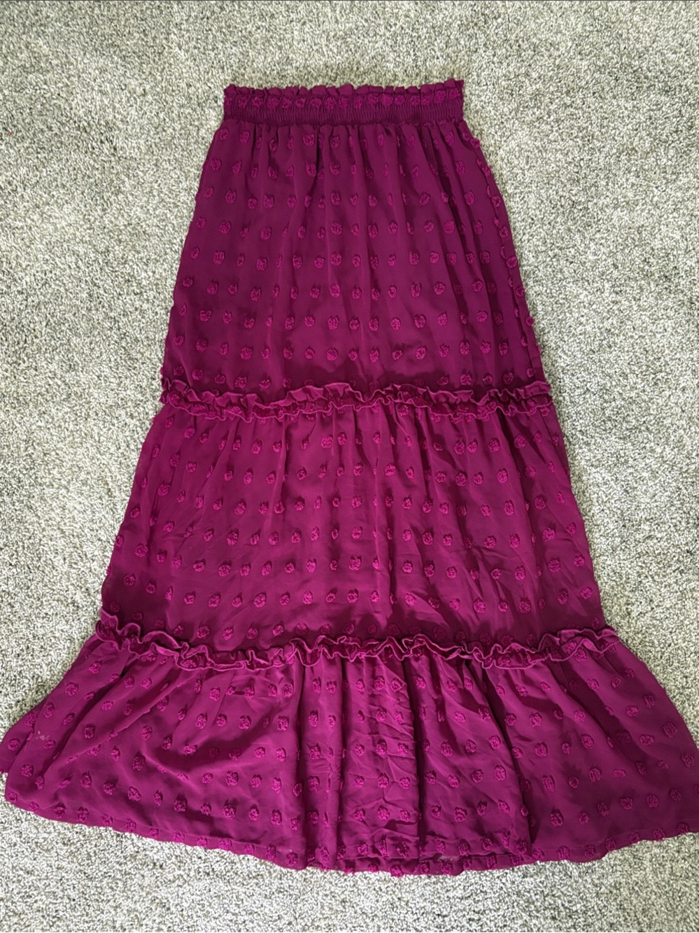 Women’s Magenta Tiered Maxi Skirt